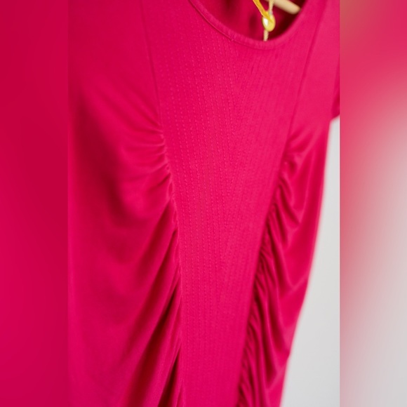 Catherine Malandrino Favorites Hot Pink Ruched Bodycon Midi Dress - Picture 5 of 9